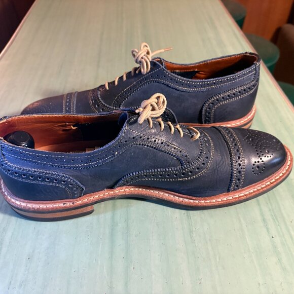 Mens Allen Edmonds Standmok Blue Cap-toe Oxford With Daninte Rubber Sole 11 D main image 6